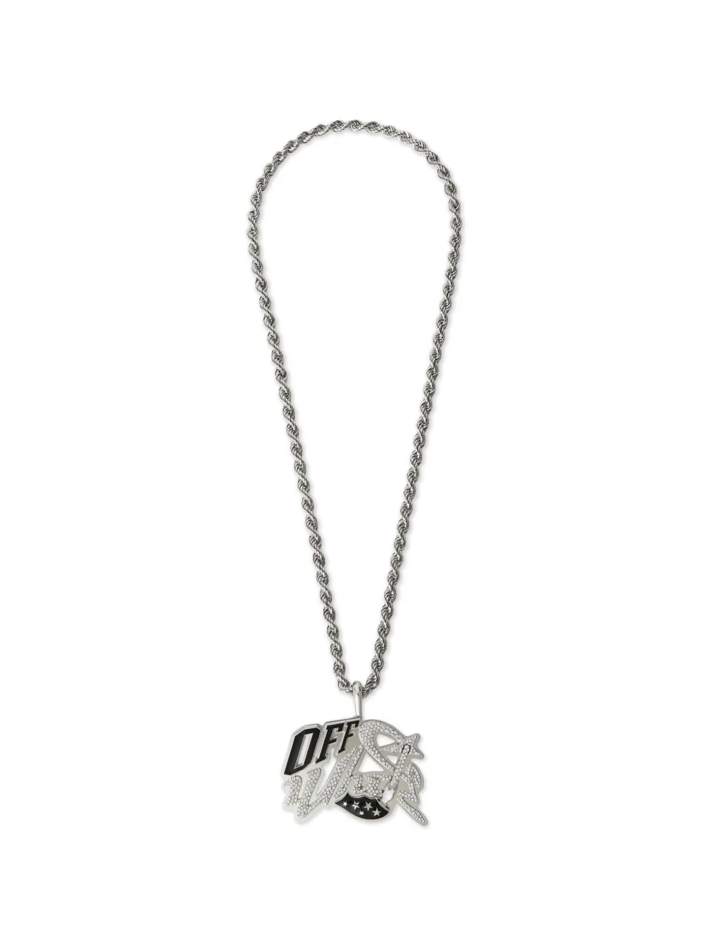 Off-White Wizard strass-embellished necklace - Argento