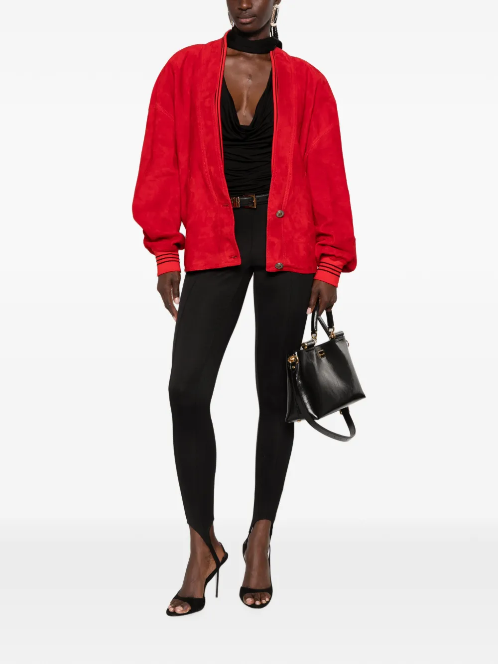 Versace Jack met suède en gestreepte afwerking Rood