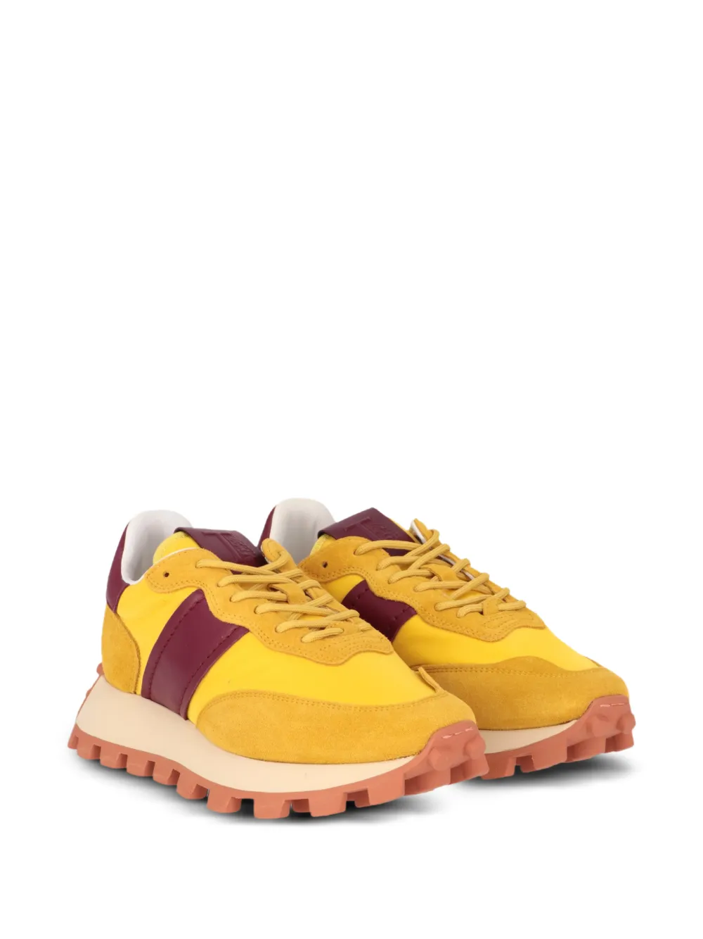 Tod's suede-panelled chunky-sole sneakers Geel