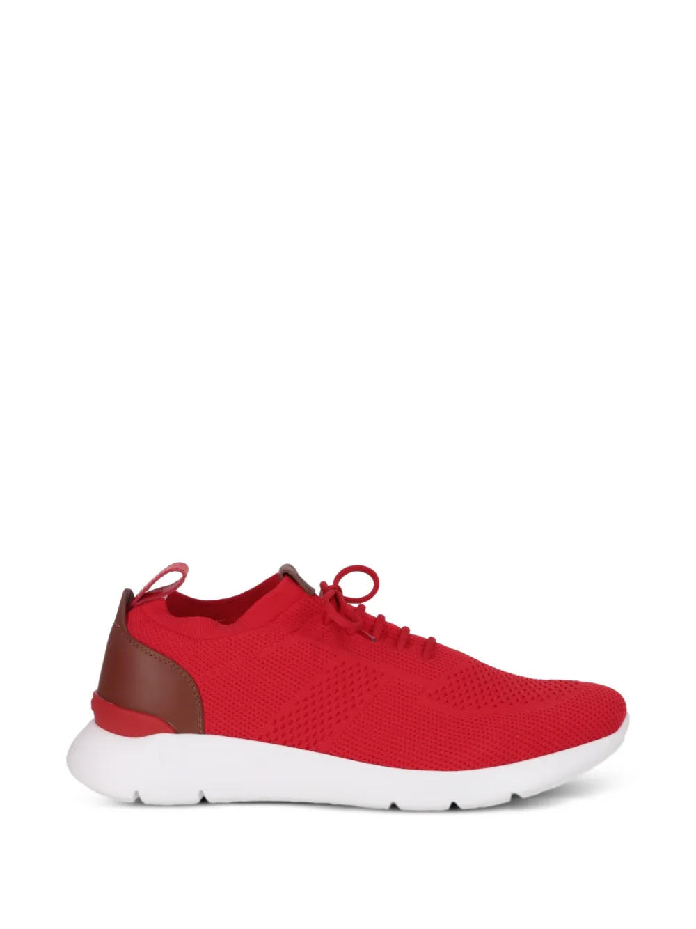 Isaia lace-up knit sneakers - Rosso