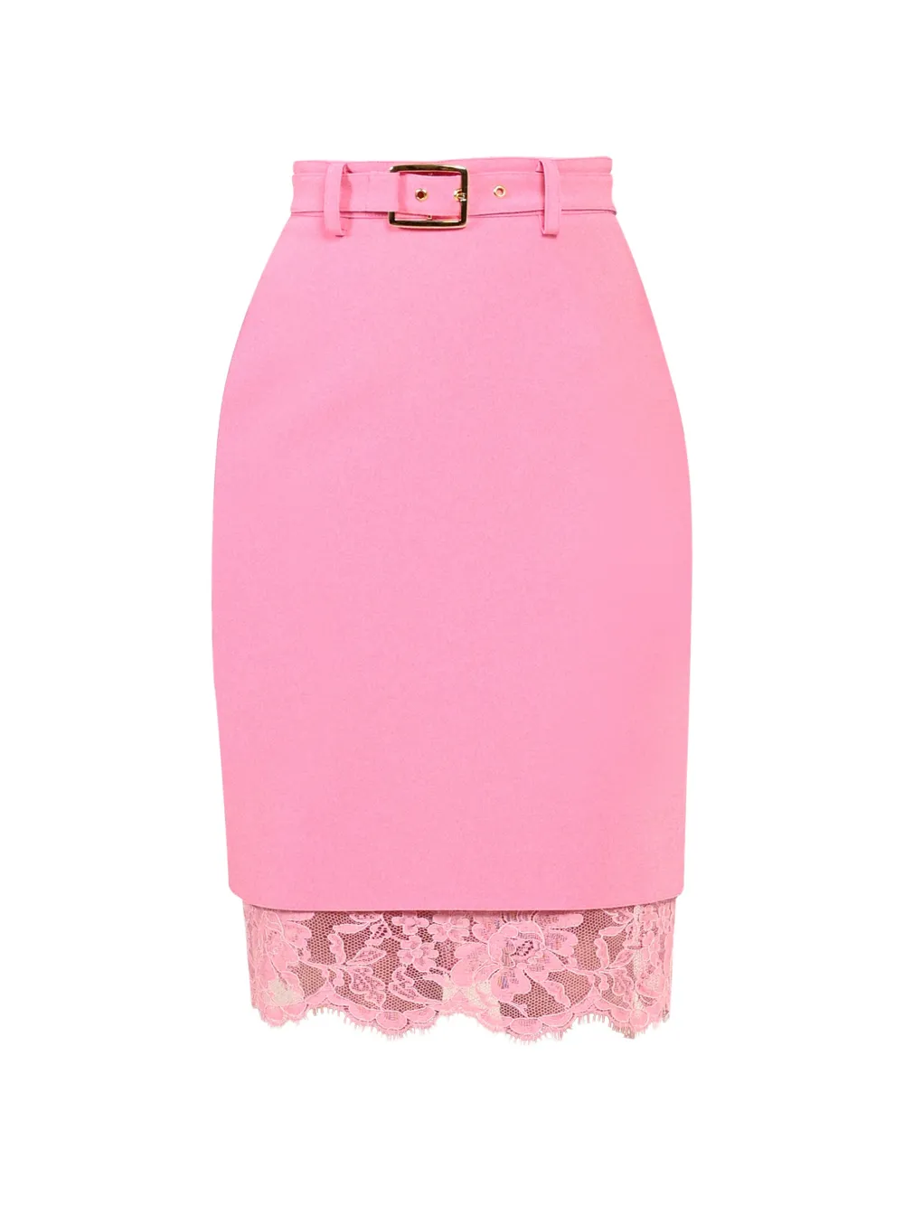 Rowen Rose lace-trim belted skirt - Rosa