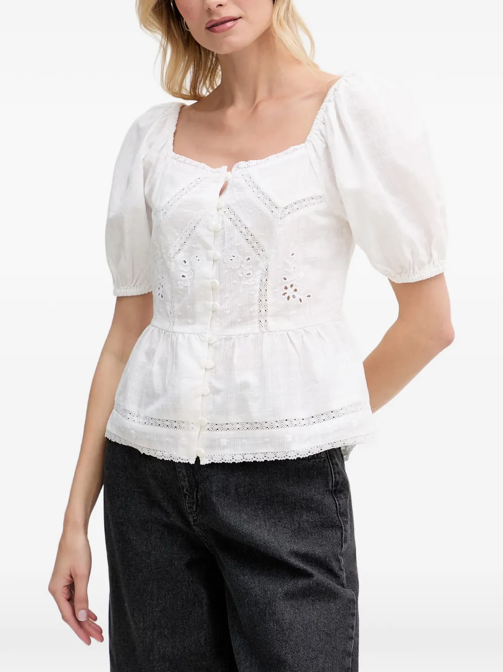 Hoss Intropia Celia puff-sleeve blouse - Bianco
