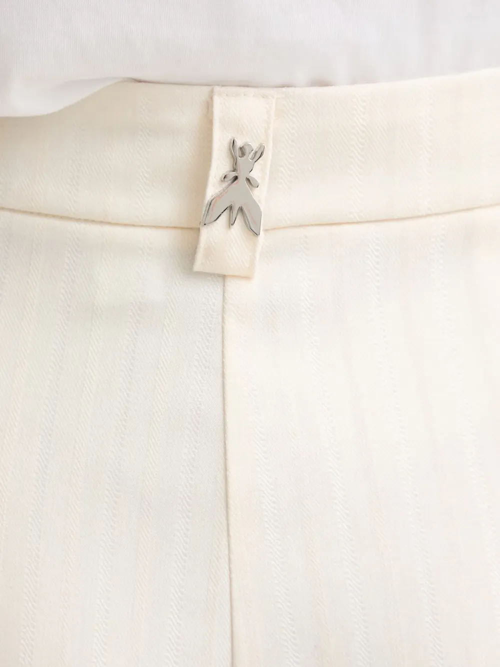 Patrizia Pepe Broek met chevron-patroon en logoplakkaat Beige