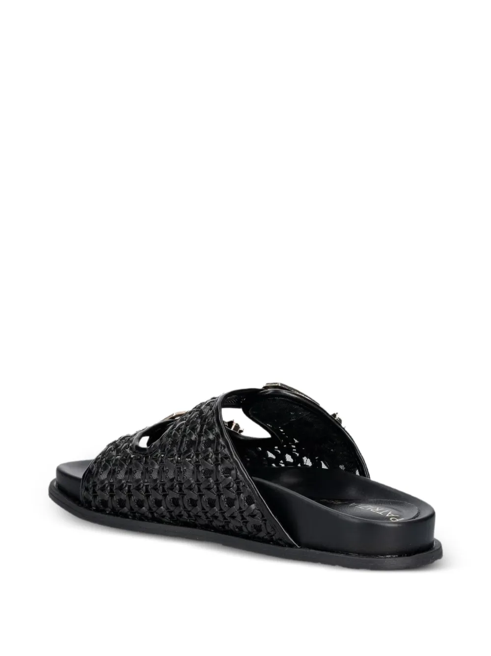 Patrizia Pepe girl woven buckle-fastening sandals Zwart