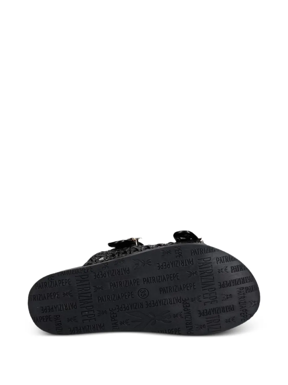 Patrizia Pepe girl woven buckle-fastening sandals Zwart
