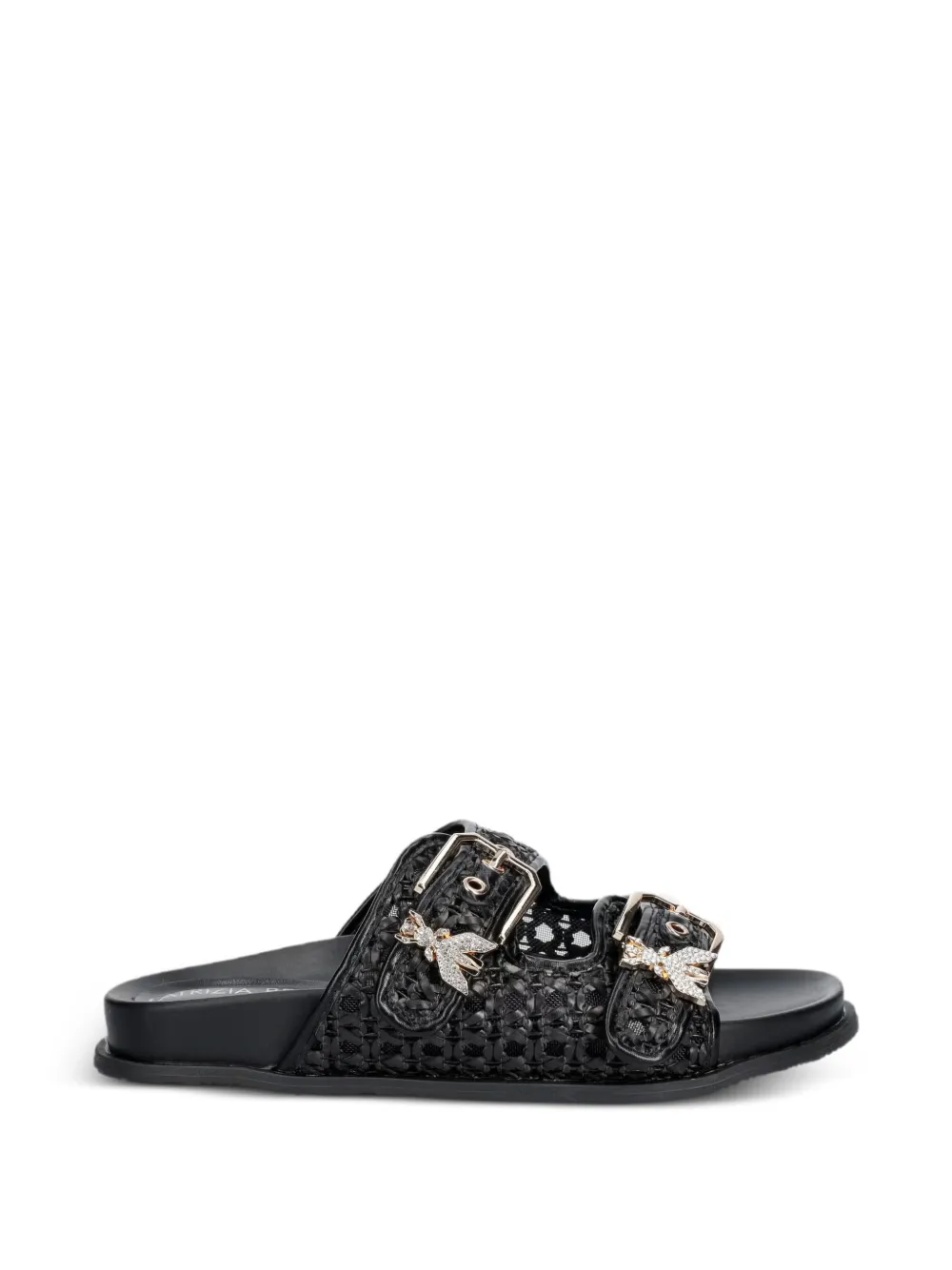 Patrizia Pepe girl woven buckle-fastening sandals Zwart