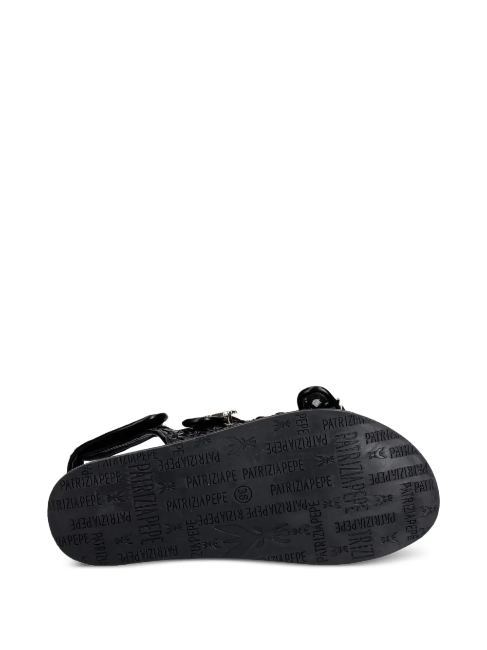 Patrizia Pepe girl woven Fly-embellished sandals Zwart