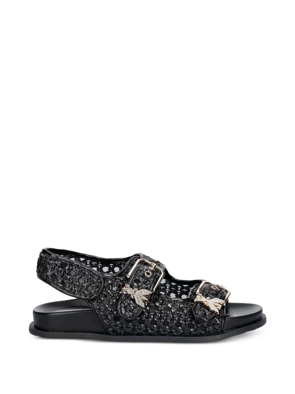 Patrizia Pepe girl woven Fly-embellished sandals Zwart