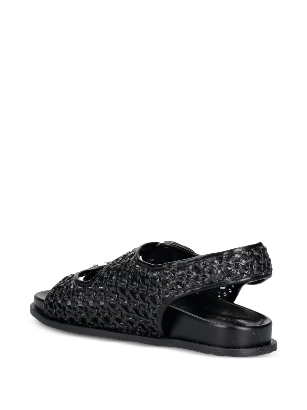 Patrizia Pepe girl woven Fly-embellished sandals Zwart