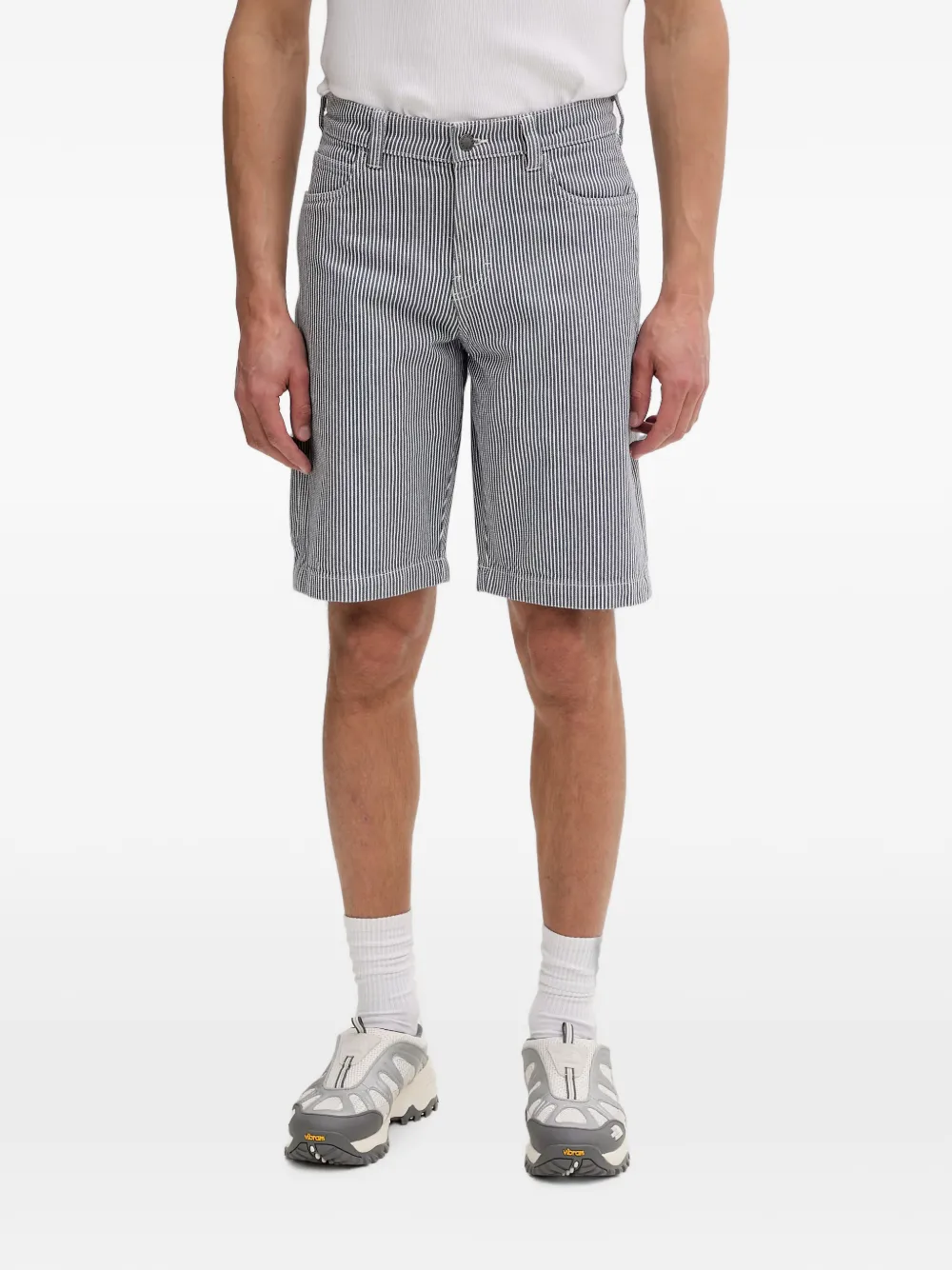 DICKIES hickory-stripe carpenter shorts - Blau