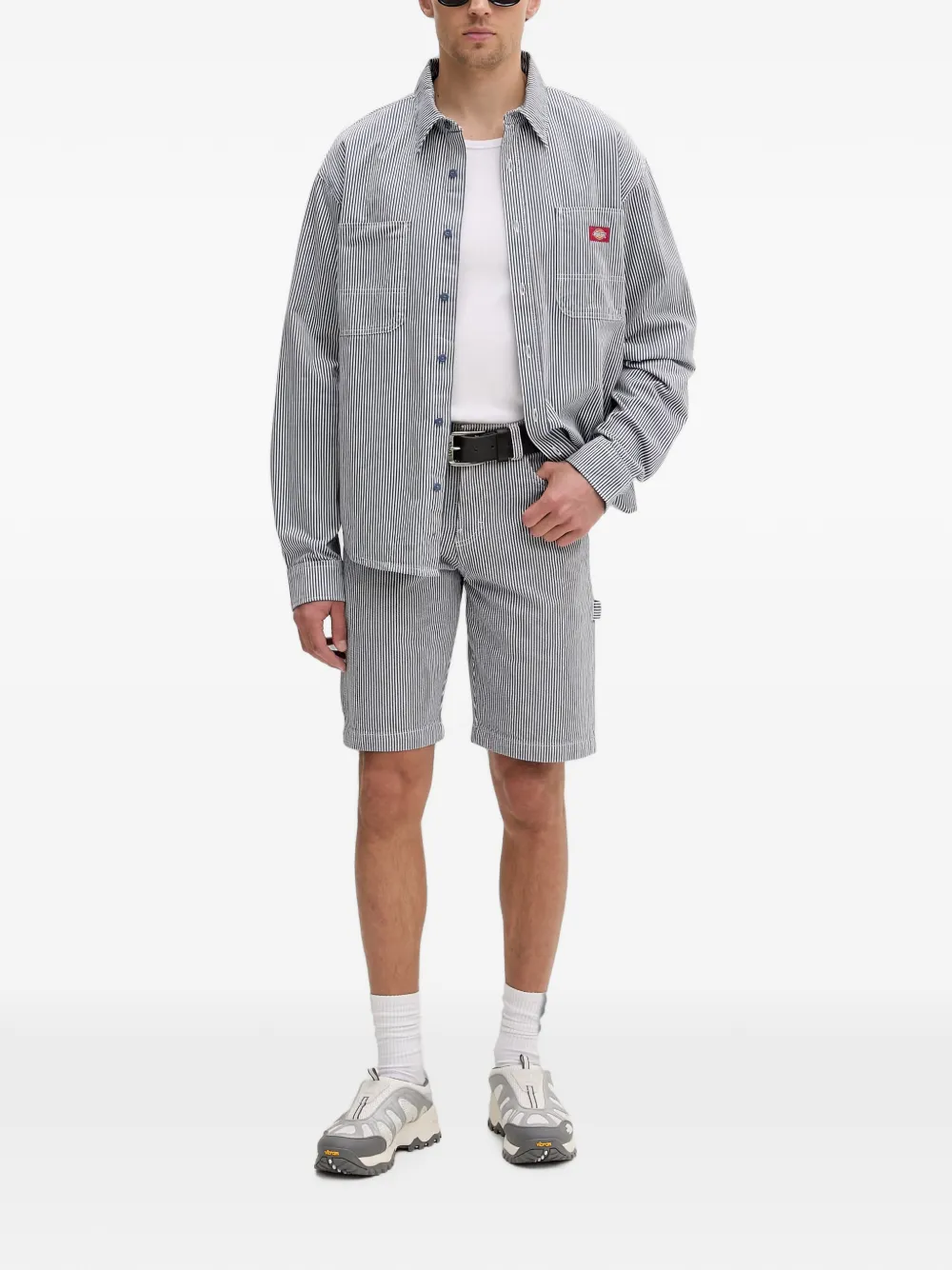 DICKIES Cargo shorts met Hickory-streep Blauw
