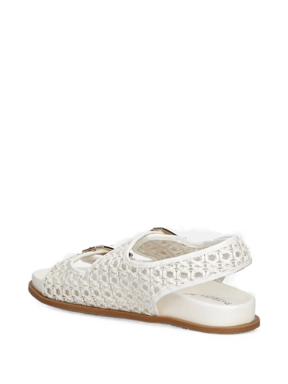 Patrizia Pepe girl buckle-fastening open-weave sandals Wit