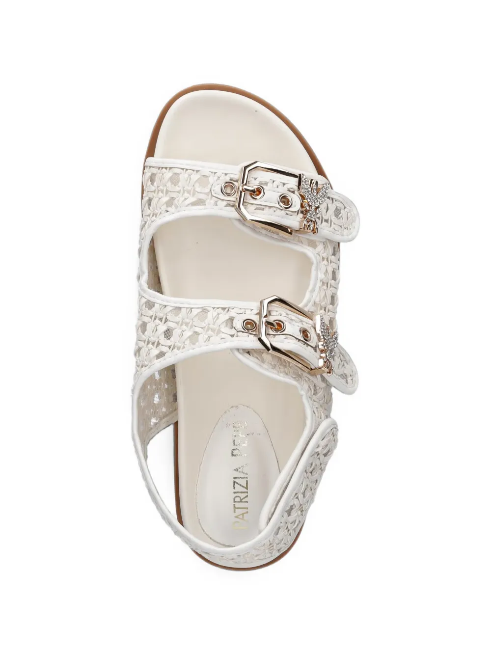 Patrizia Pepe girl buckle-fastening open-weave sandals Wit