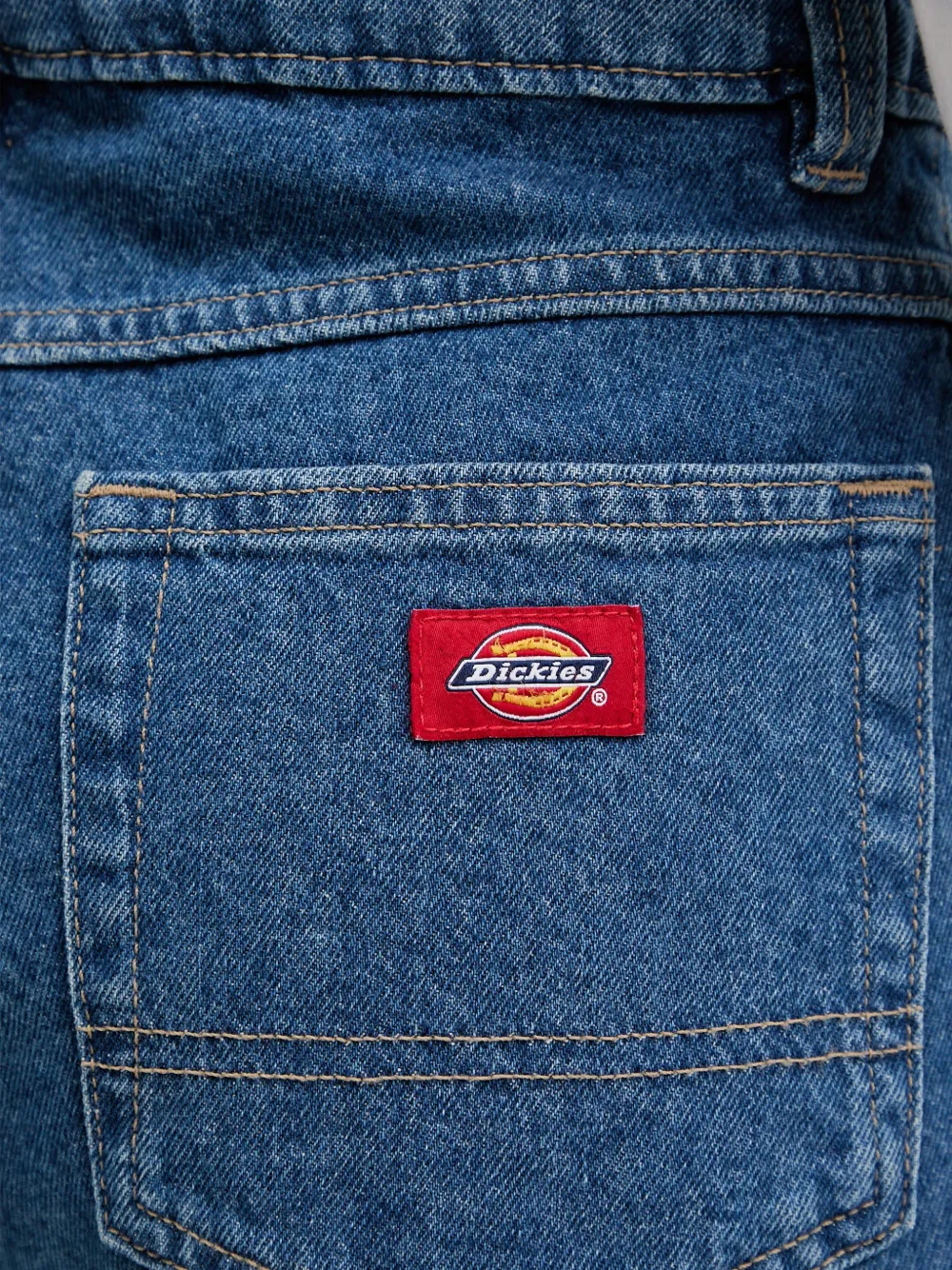 DICKIES 984 logo-patch denim shorts Blauw