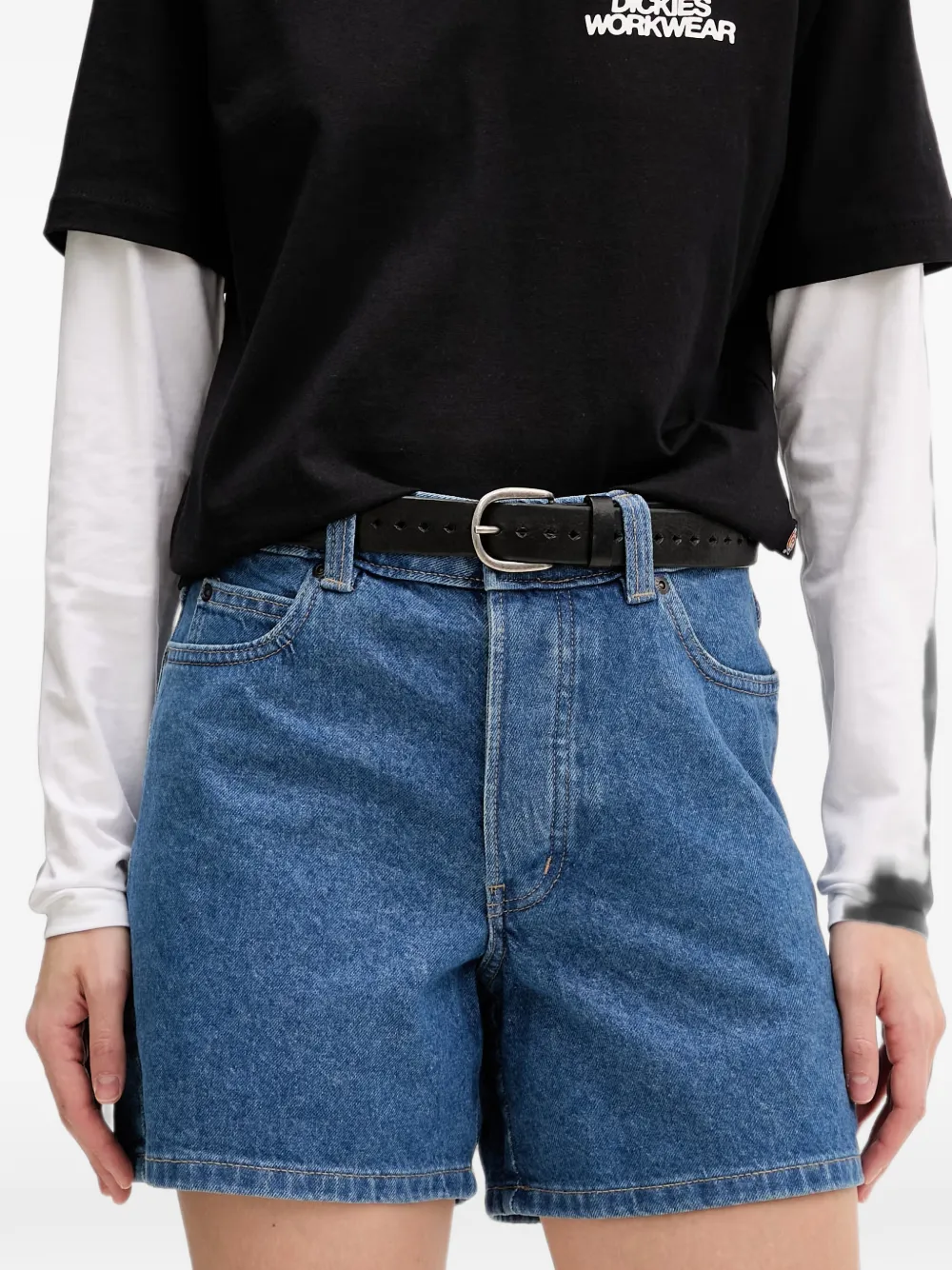 DICKIES 984 logo-patch denim shorts Blauw