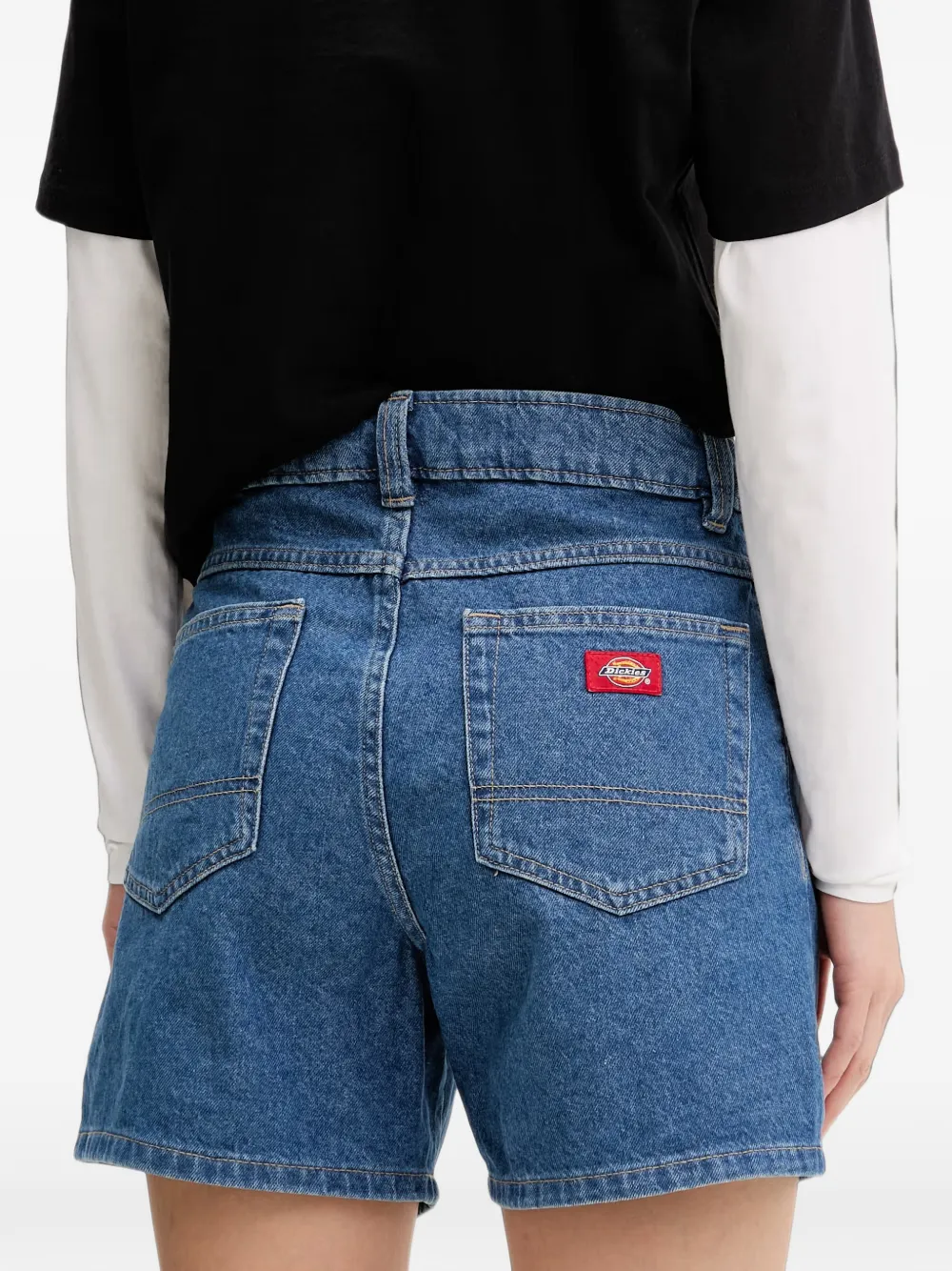 DICKIES 984 logo-patch denim shorts Blauw