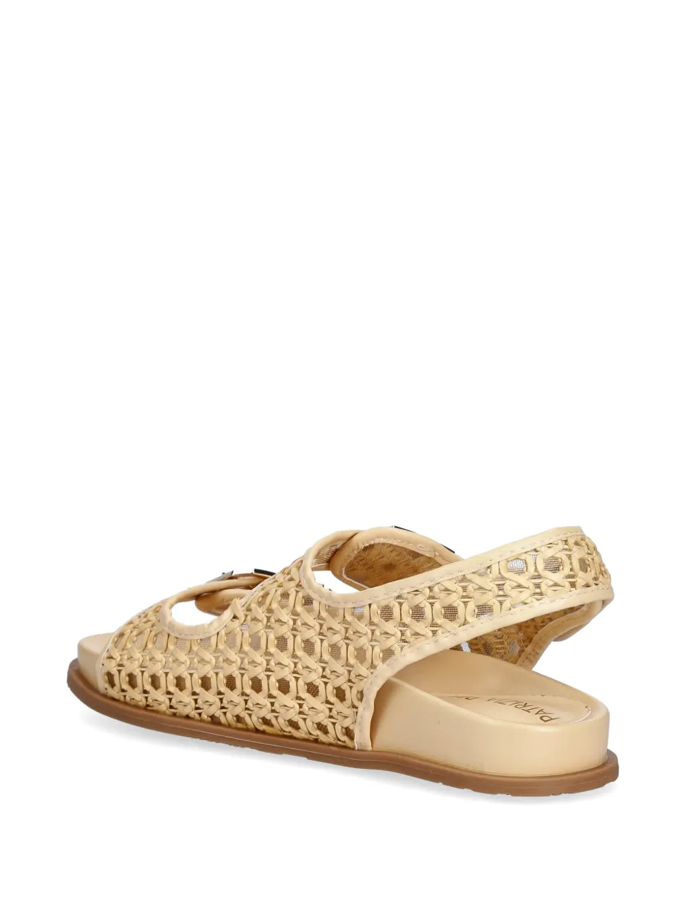 Patrizia Pepe girl Fly buckle-detail woven sandals Beige