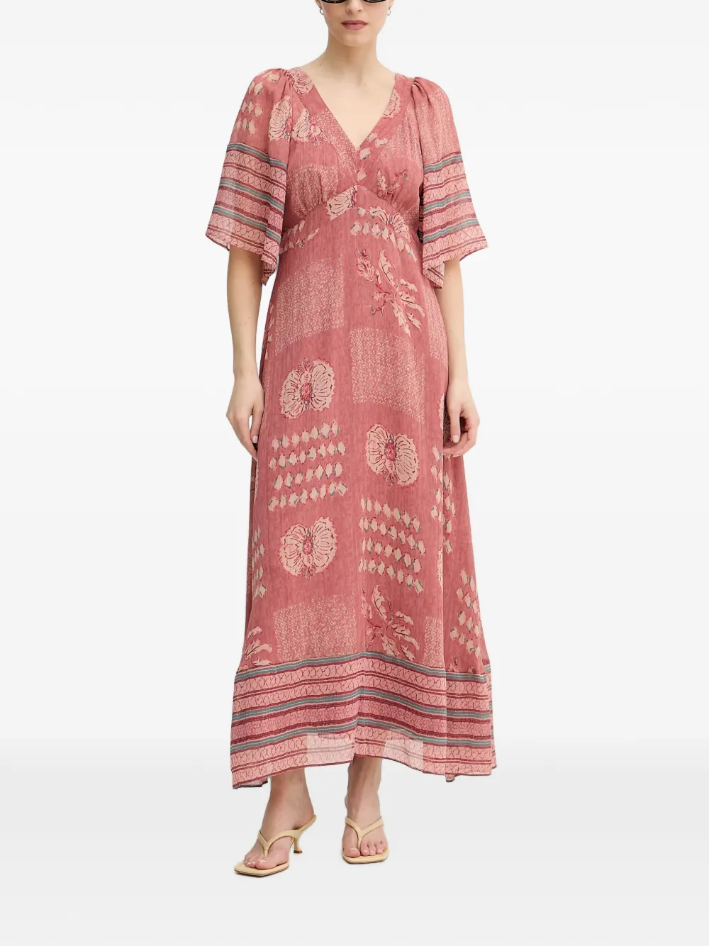 Hoss Intropia Ana flared-sleeve maxi dress - Rosa