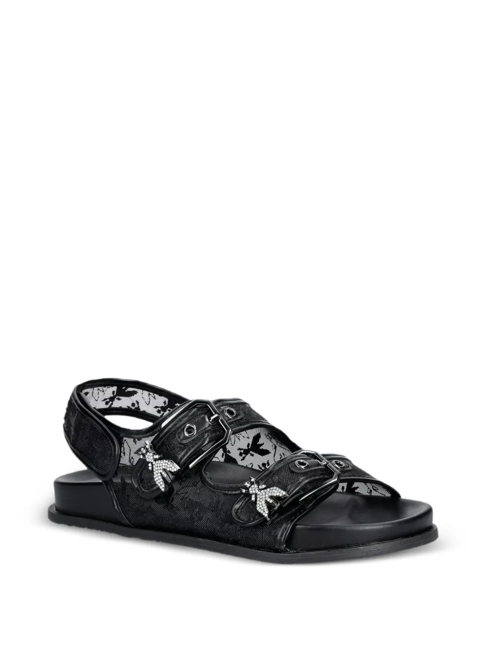 Patrizia Pepe Fly buckle-fastening sandals Zwart