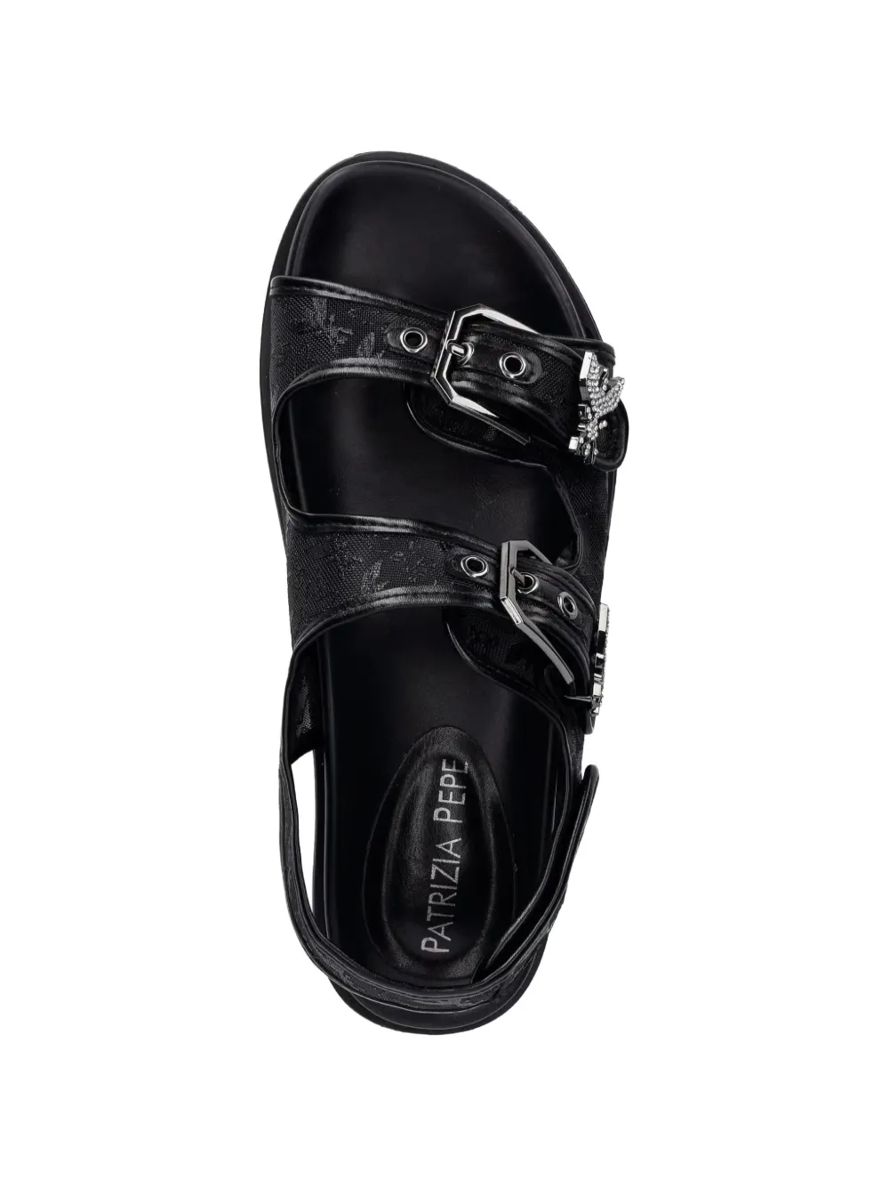 Patrizia Pepe girl Fly buckle-fastening sandals Zwart