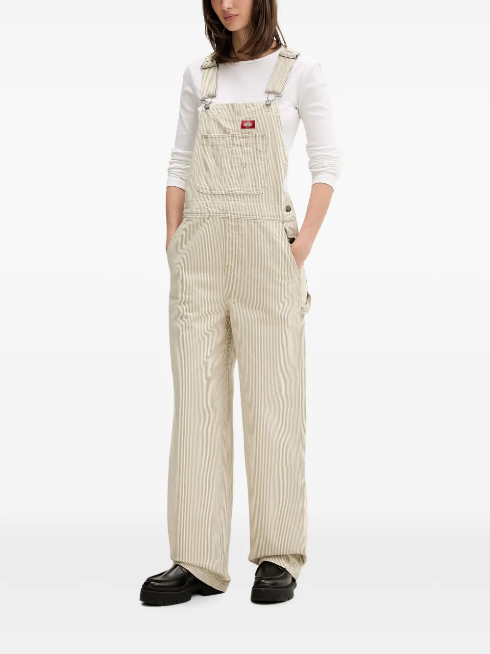 DICKIES Hickory gestreepte tuinbroek Beige