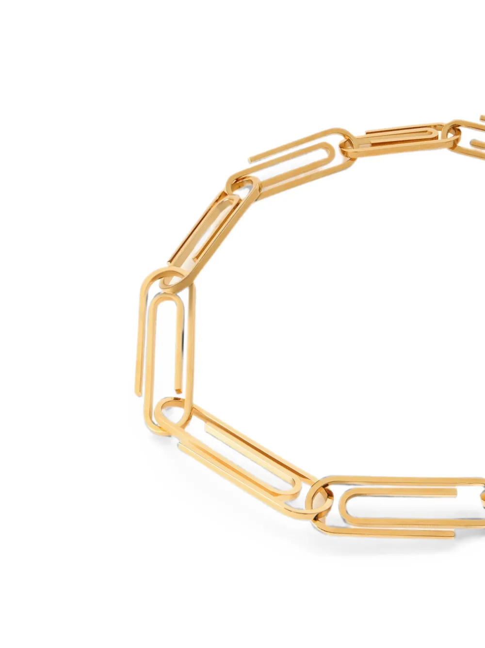Off-White Paperclip Chain Necklace in Gold, view 3