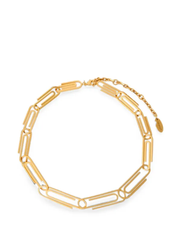 Off-White Paperclip Chain Necklace in Gold