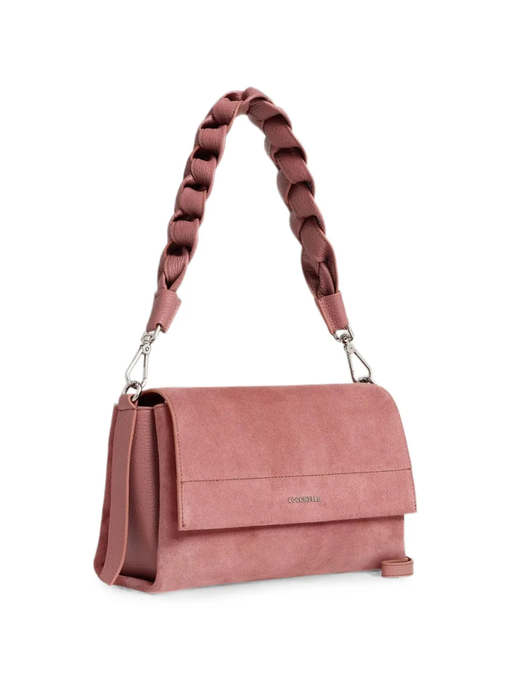 Coccinelle Bou shopper met gevlochten handvat Roze