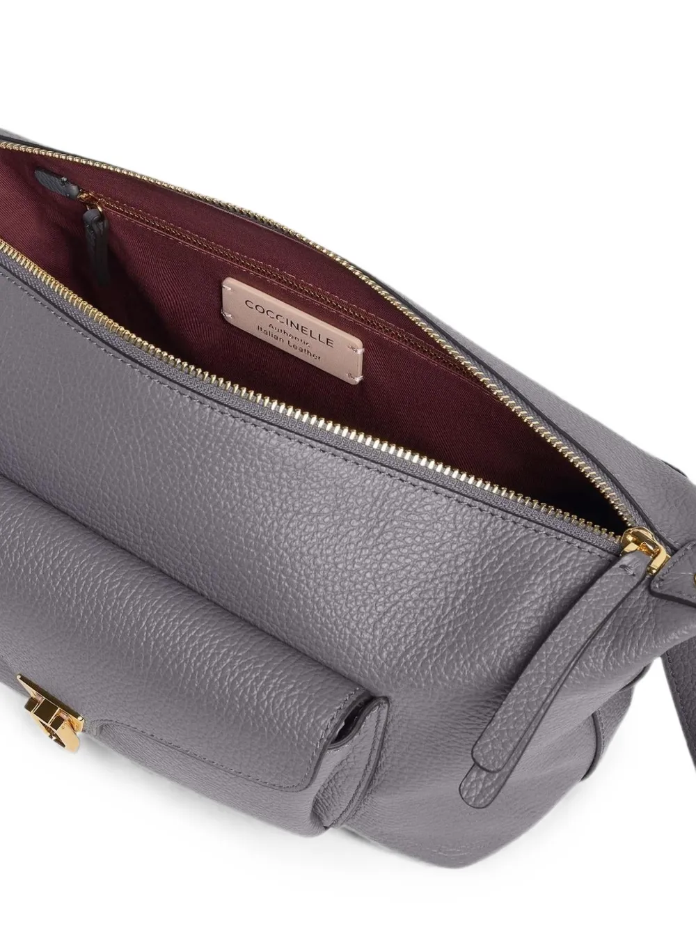 Coccinelle Medium Beat Generation leren crossbodytas Grijs