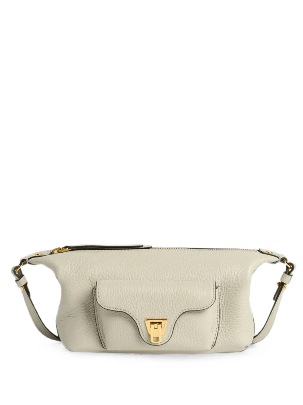 Coccinelle Mini Beat Leather Shoulder Bag In Neutral