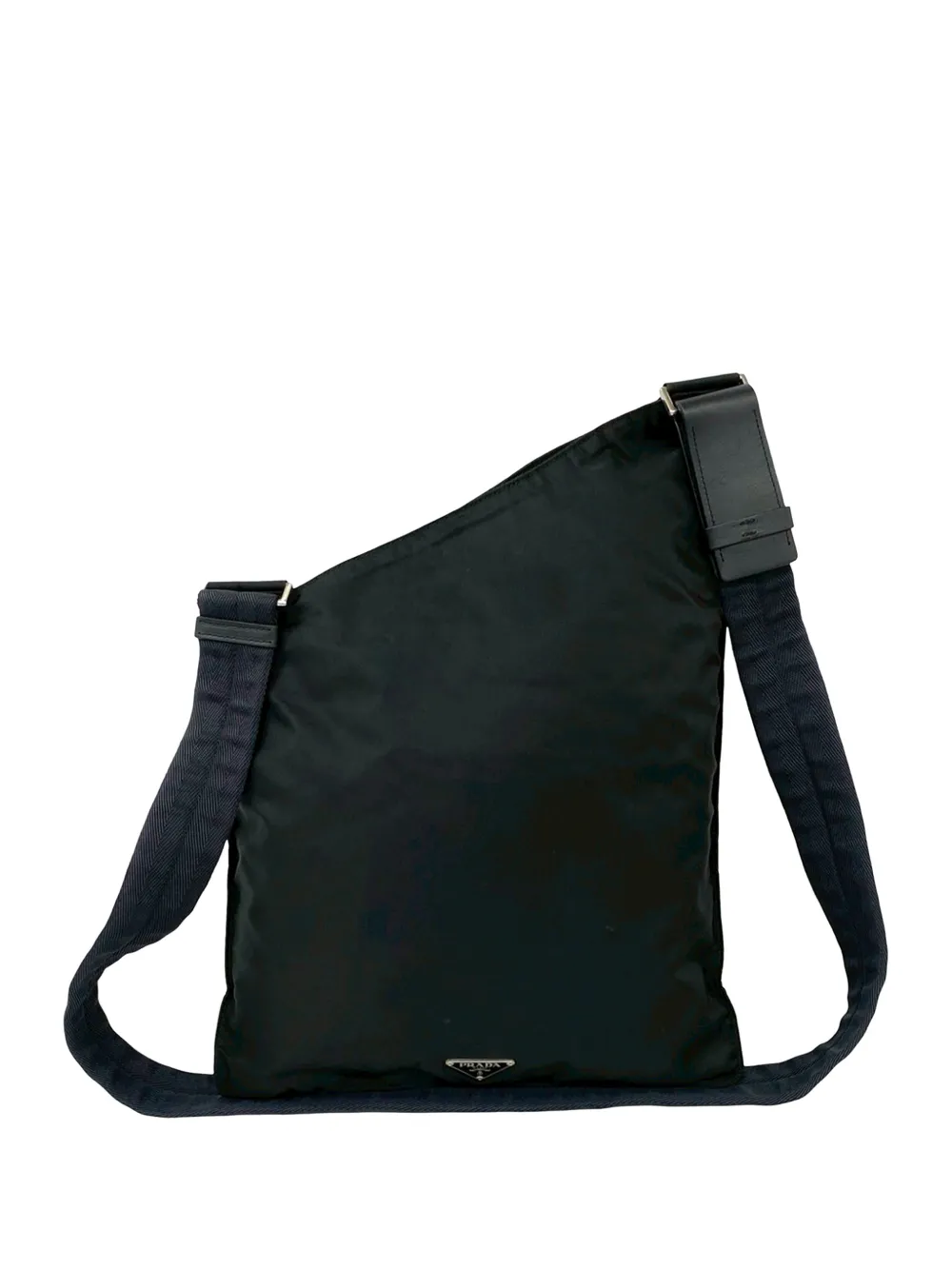 Prada Pre-Owned Borsa a tracolla asimmetrica con zip in tessuto 2000-2013 - Nero