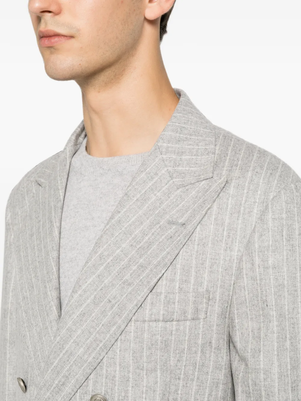 Brunello Cucinelli Blazer met krijtstreep Grijs