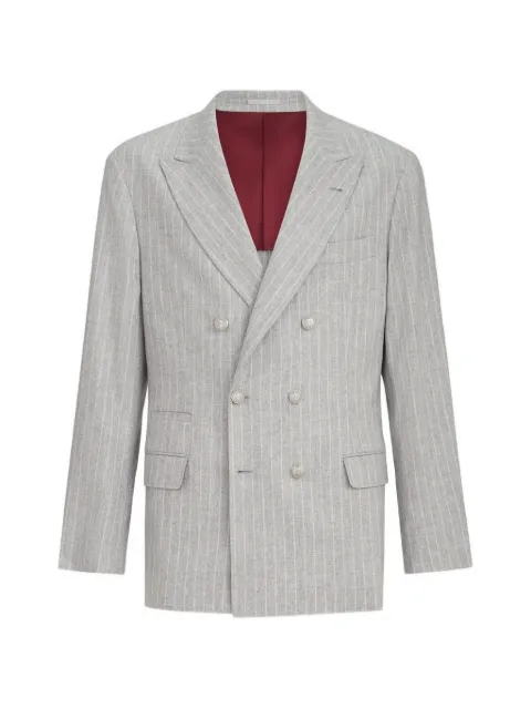 Brunello Cucinelli pinstripe-pattern double-breasted blazer