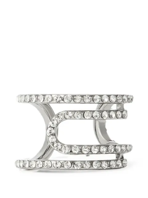 Off-White Paperclip strass-embellished ring