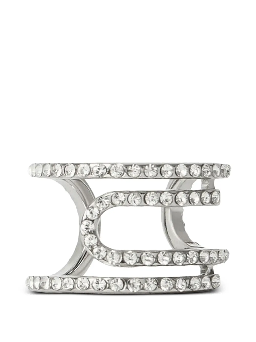 Off-White Paperclip strass-embellished ring - Argento