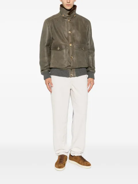 Brunello Cucinelli shearling-trim button-up jacket