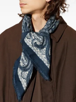 ETRO Echarpe De Jacquard Paisley Desfiada | Preto | FARFETCH BR