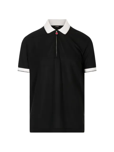 Kiton logo-embroidered zip-neck polo shirt
