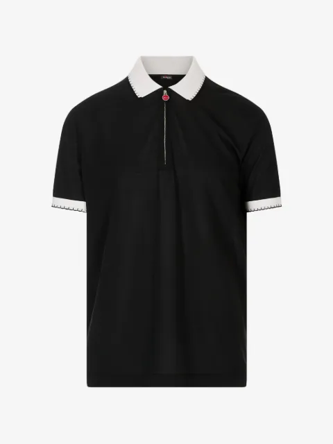 Kiton logo-embroidered zip-neck polo shirt