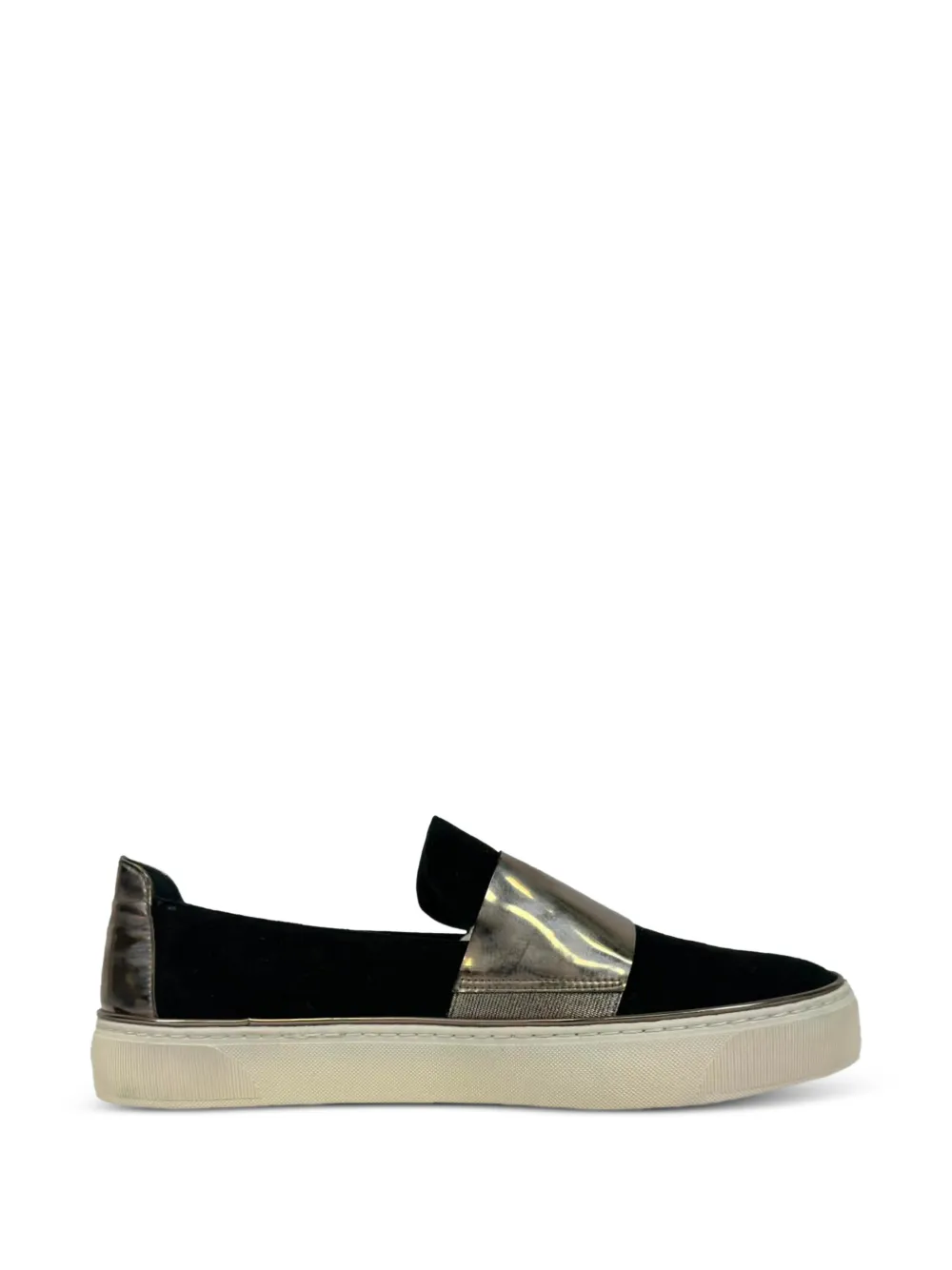 Stuart Weitzman late 2010s metallic-panel slip-on sneakers - Schwarz