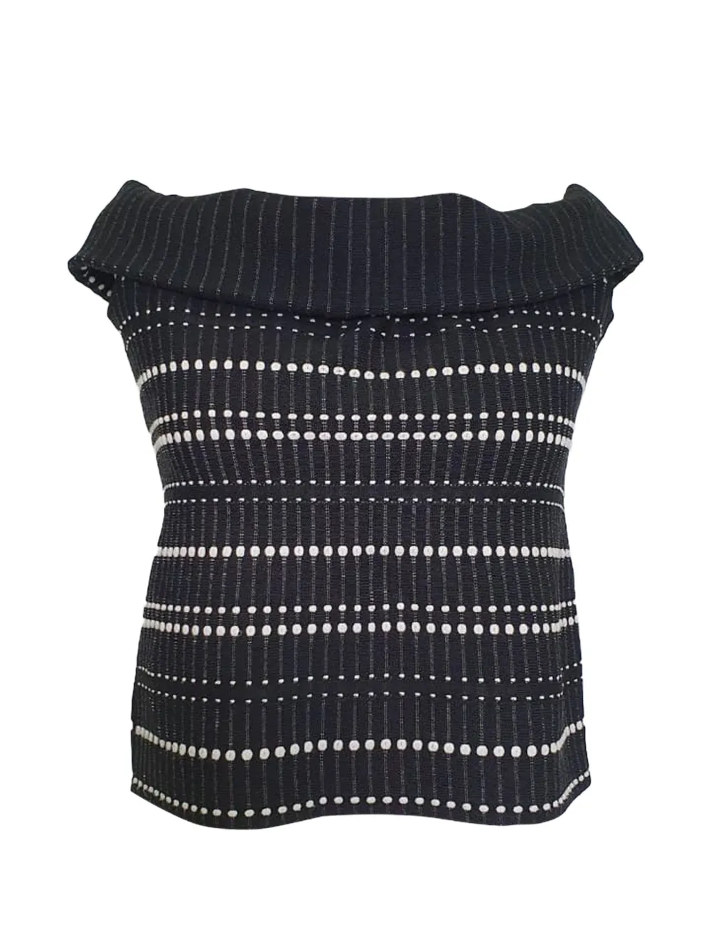 Alexander McQueen Pre-Owned bouclé-knit off-shoulder crop top - Black