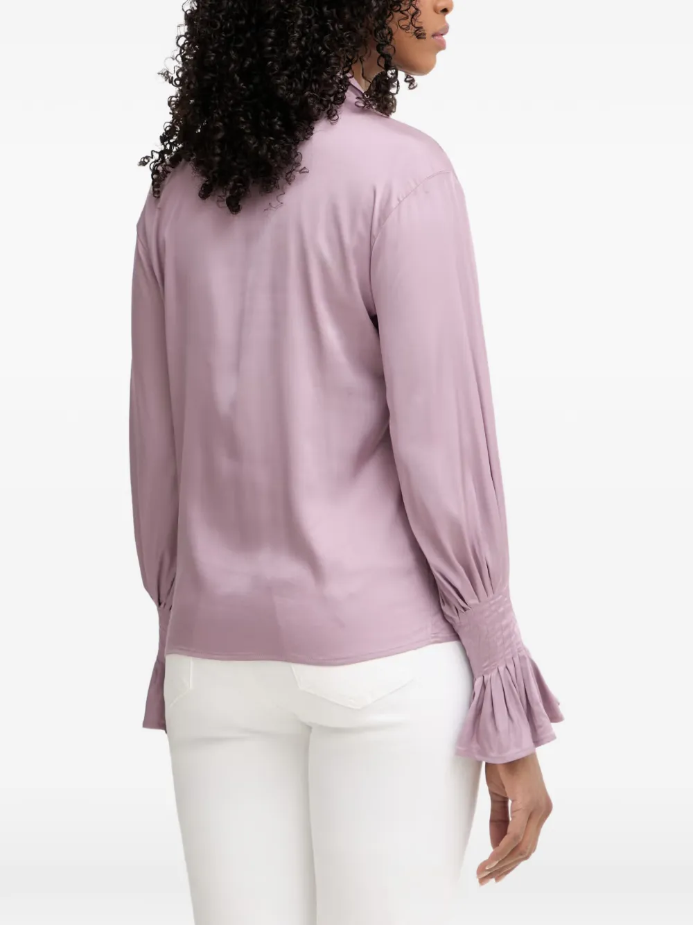 Silvian Heach Blouse met gesmockte manchetten en strik Paars