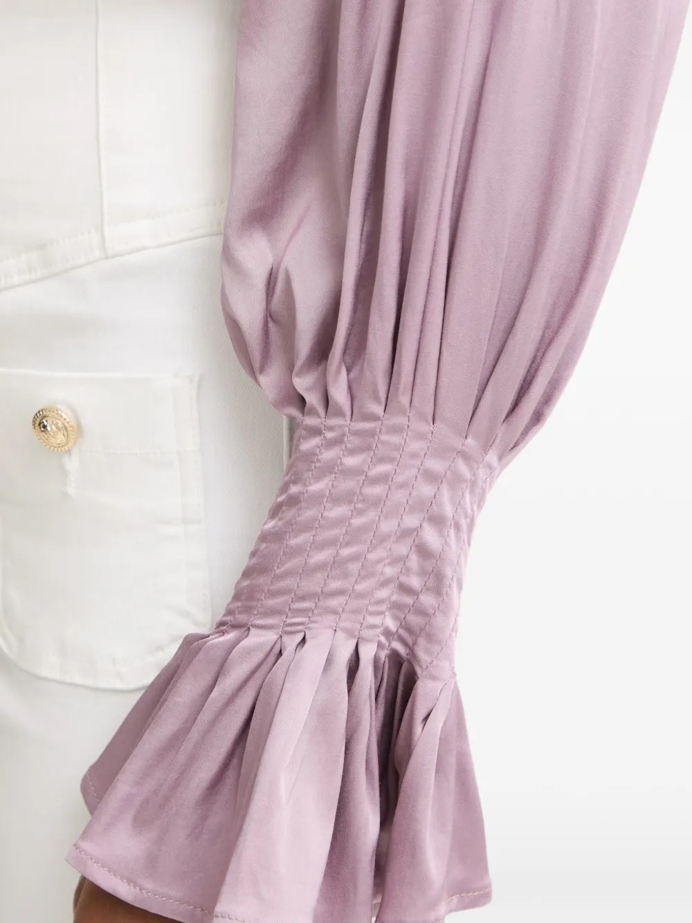 Silvian Heach Blouse met gesmockte manchetten en strik Paars