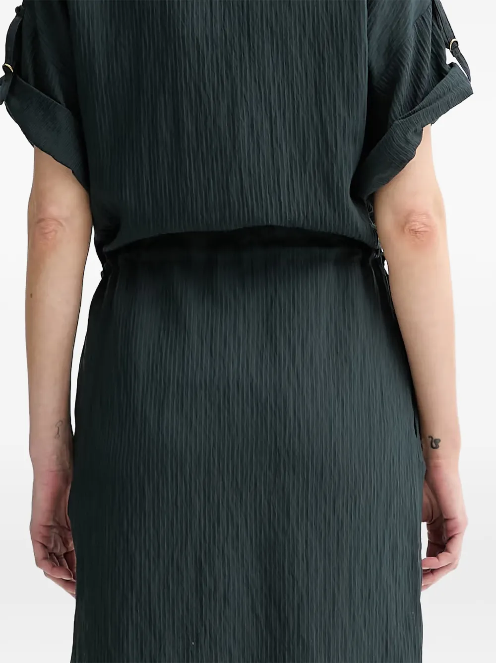 Sessùn Anatole midi-blousejurk met trekkoord Groen
