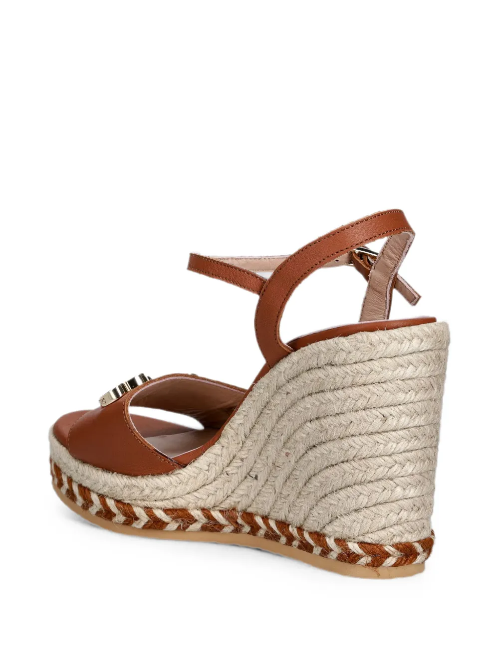 Love Moschino Espadrilles met sleehak en hart-patroon Bruin