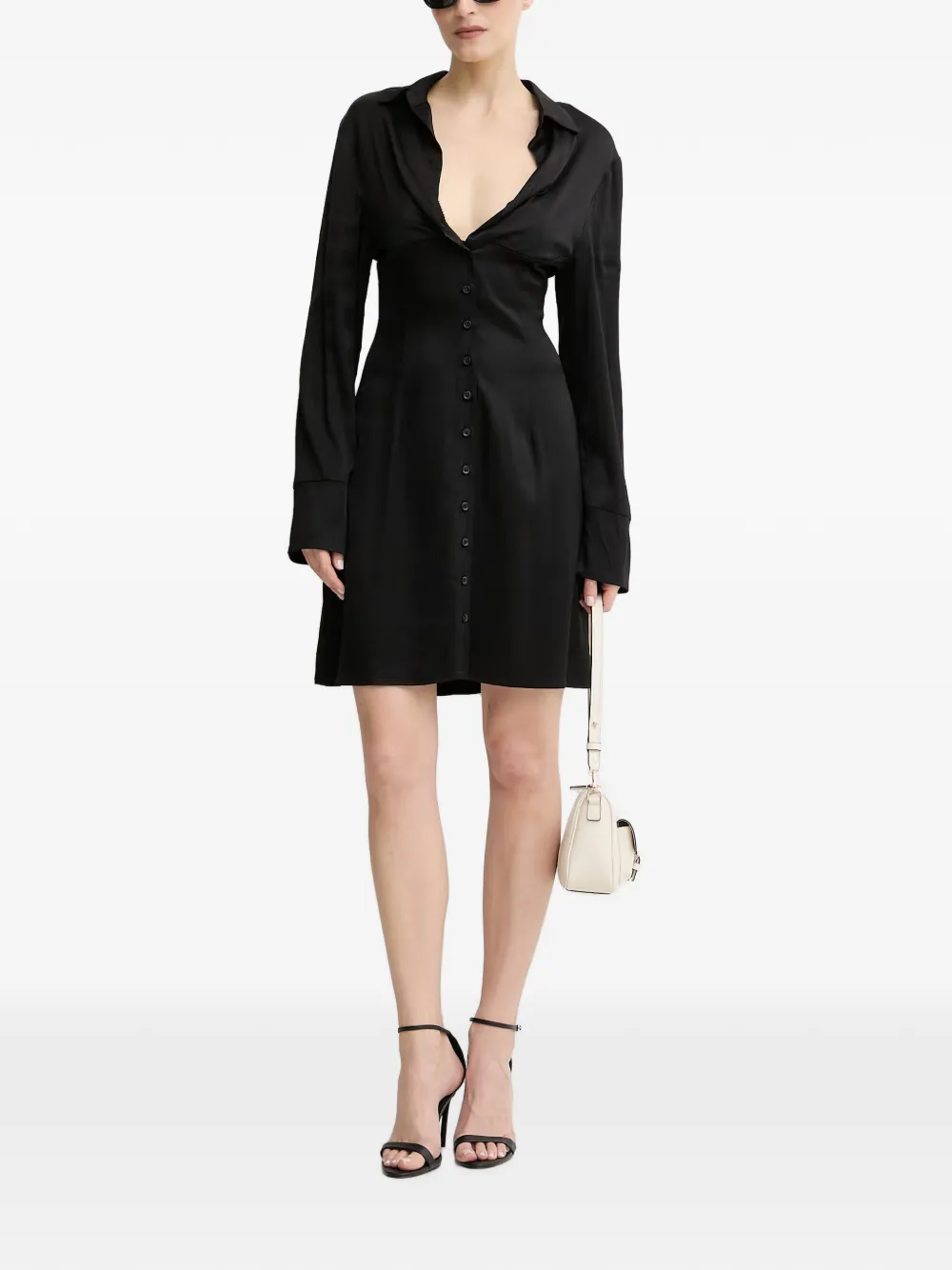 Silvian Heach button-down shirt mini dress - Nero