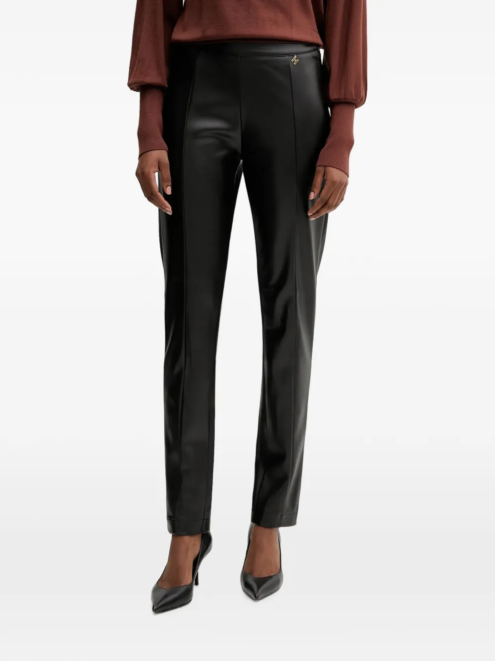Silvian Heach logo-plaque slim-fit trousers - Nero