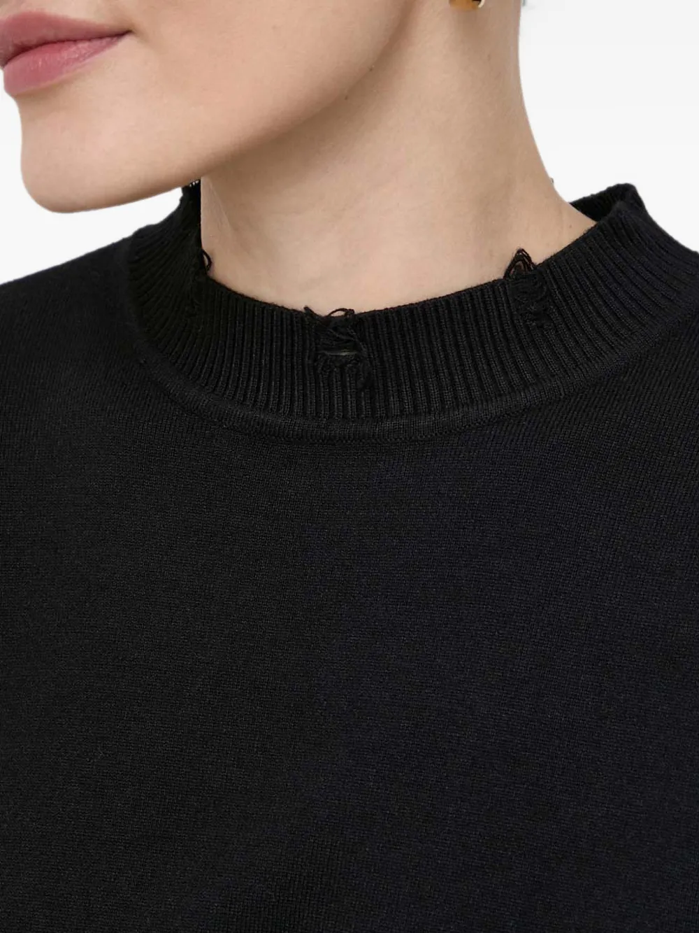 Silvian Heach Trui met gerafeld detail en hoge hals Zwart
