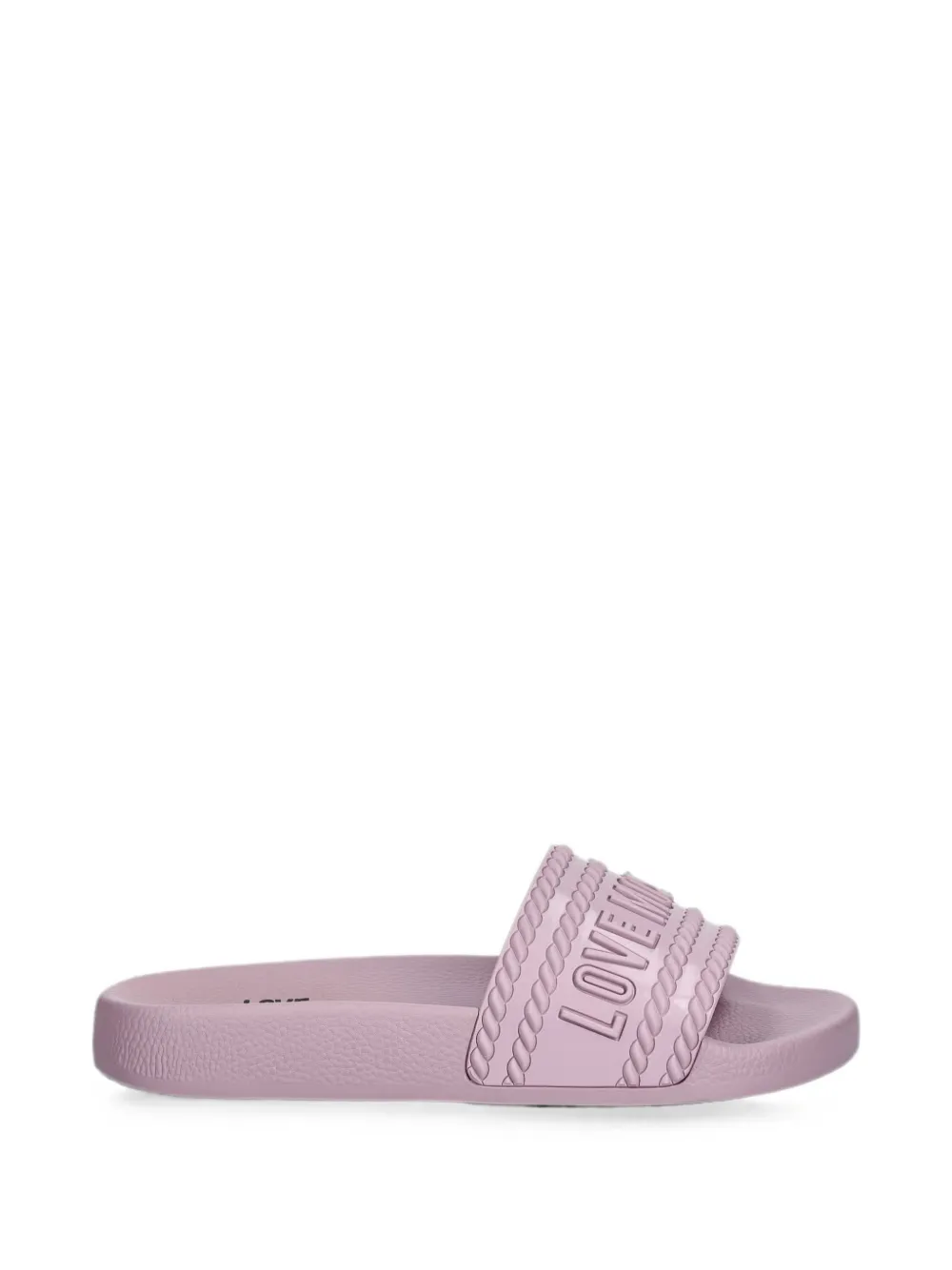 Love Moschino logo-embossed rope-detail slides - Violett
