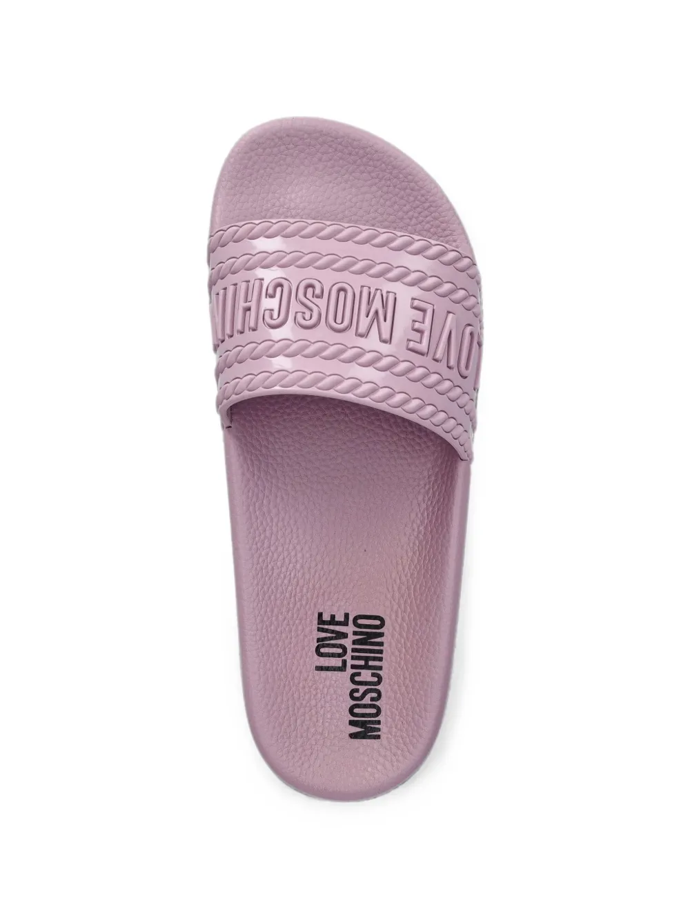 Love Moschino logo-embossed rope-detail slides Paars
